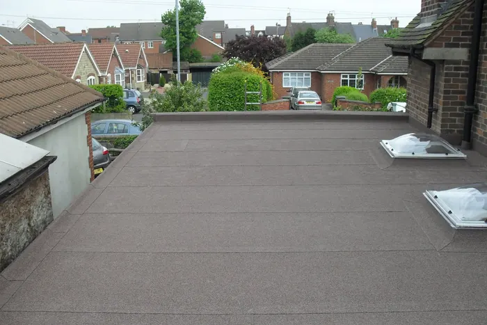Residential roof replacement in Nottingham — Full replacement finished in dark grey felt